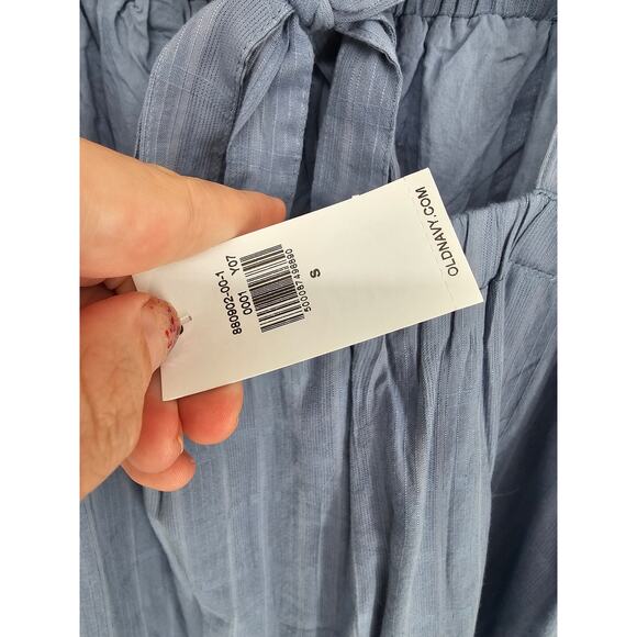 Old Navy Midi Swing Dress Womens Sz S Light Blue Gauze Boho Peasant Prairie - Picture 5 of 6
